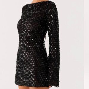 Elegant Black Sequin Dress